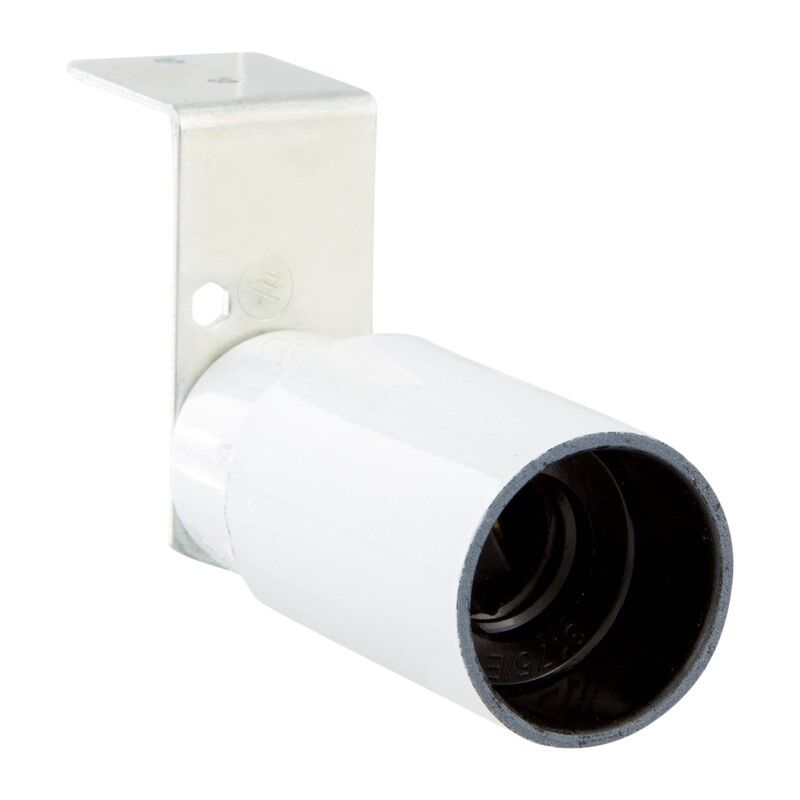Fitting E14 with Right Angle Bracket, White