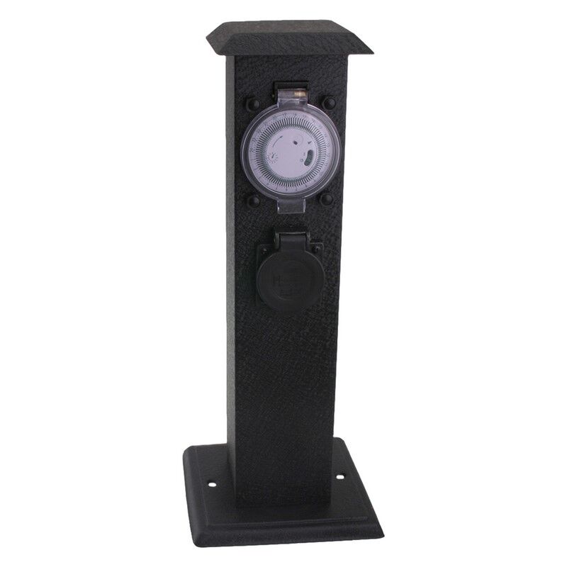Exin garden pole 3-fold black, timer switched