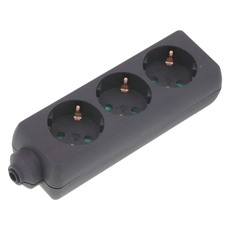Exin power strip 3-way, earthed, 2500w black