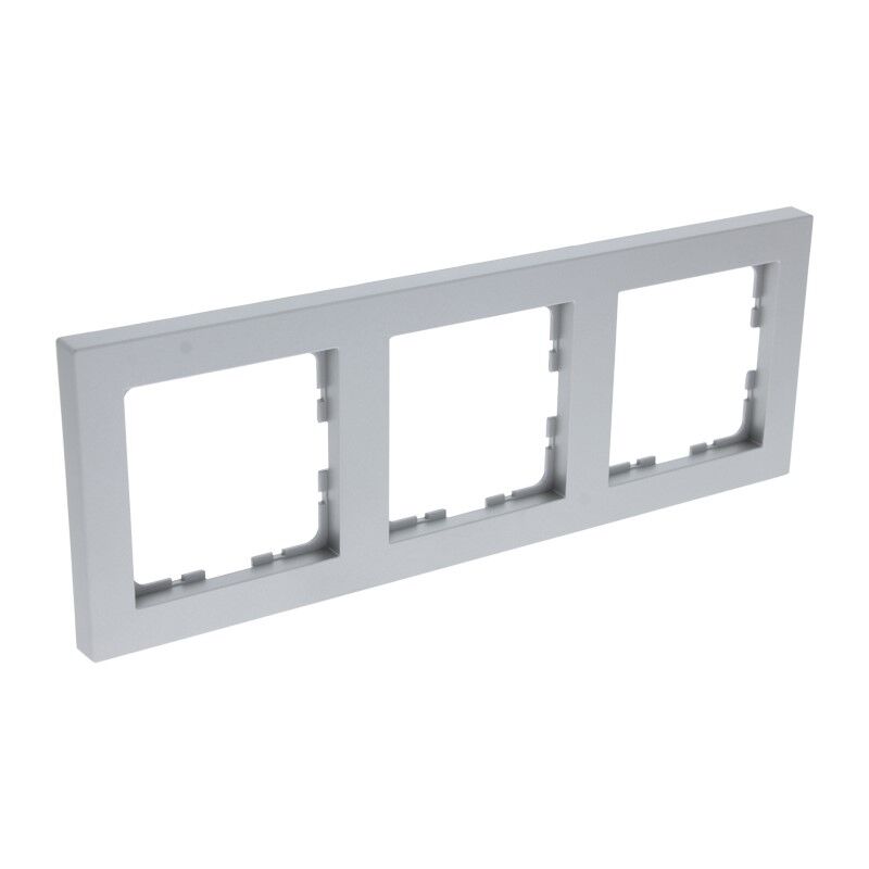 Q-Link S-Line cover frame 3-gang, Gray / aluminum colored