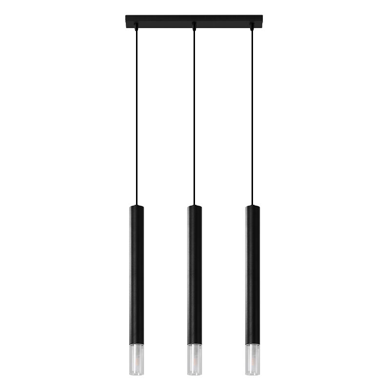 Glass pendant light black, Ishani