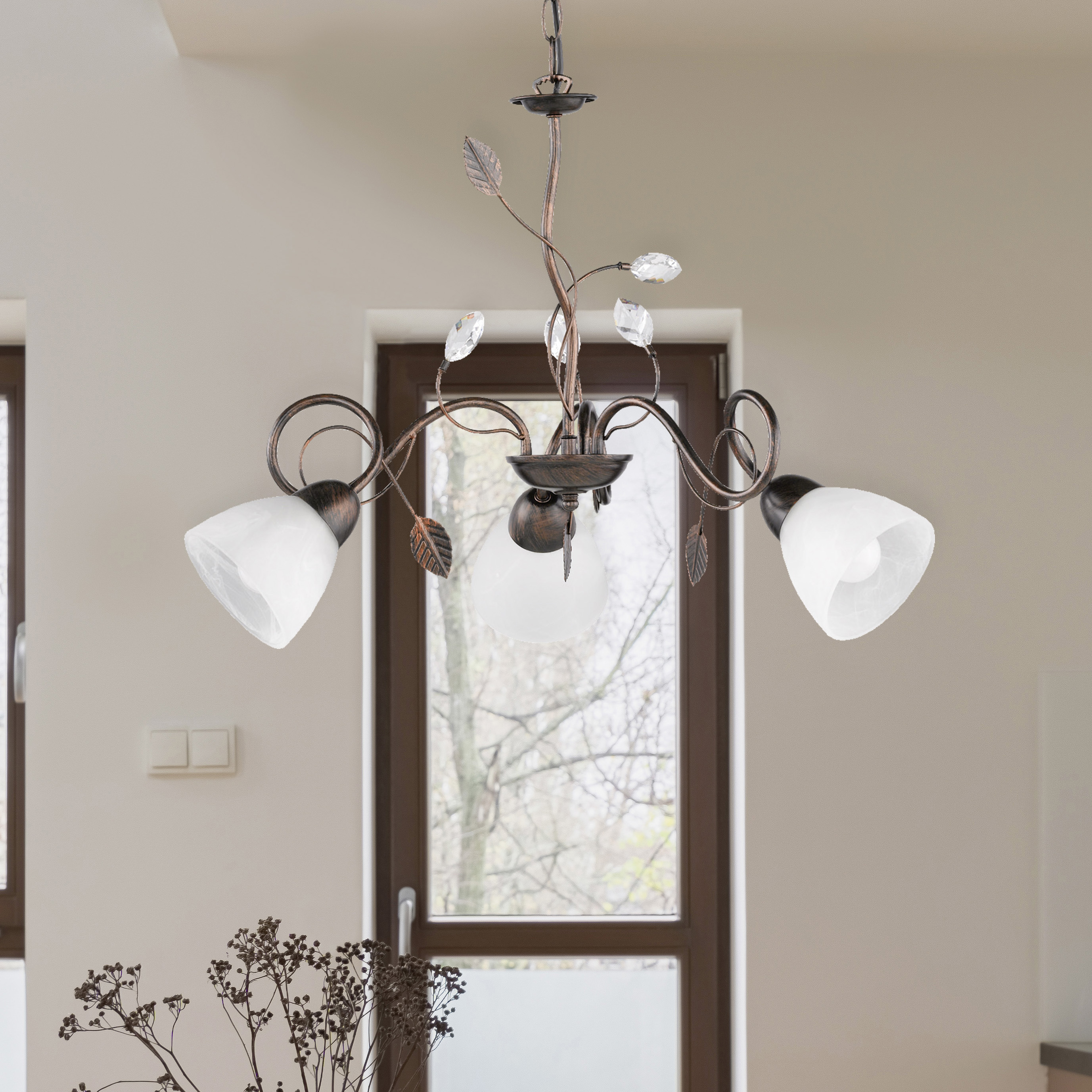 Rust Coloured chandelier classic, Astrid