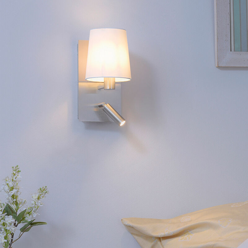 Nickel wall light design, Soro, 40W, 3000K LED, with switch