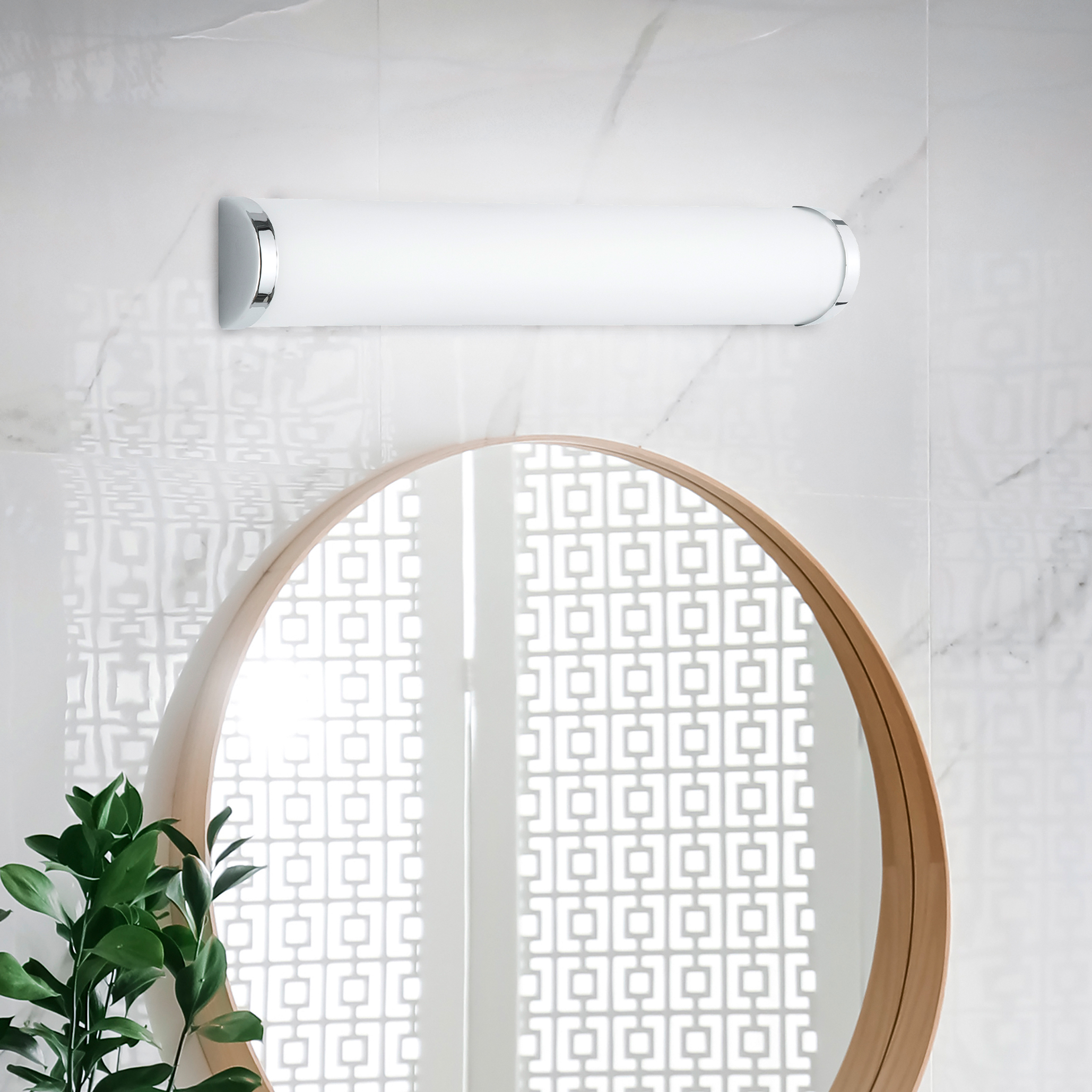 Chrome bathroom ceiling light glass, Lanza