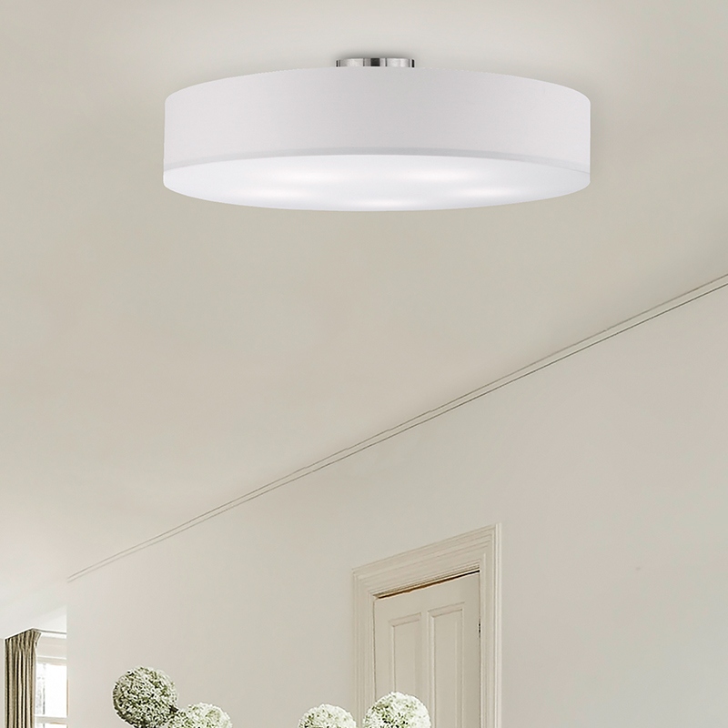 Nickel flush ceiling light metal, Ledbury