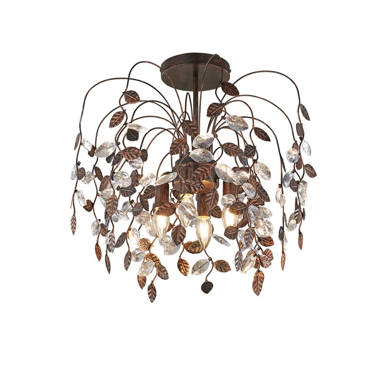 Vintage ceiling light rust coloured, Charlotte