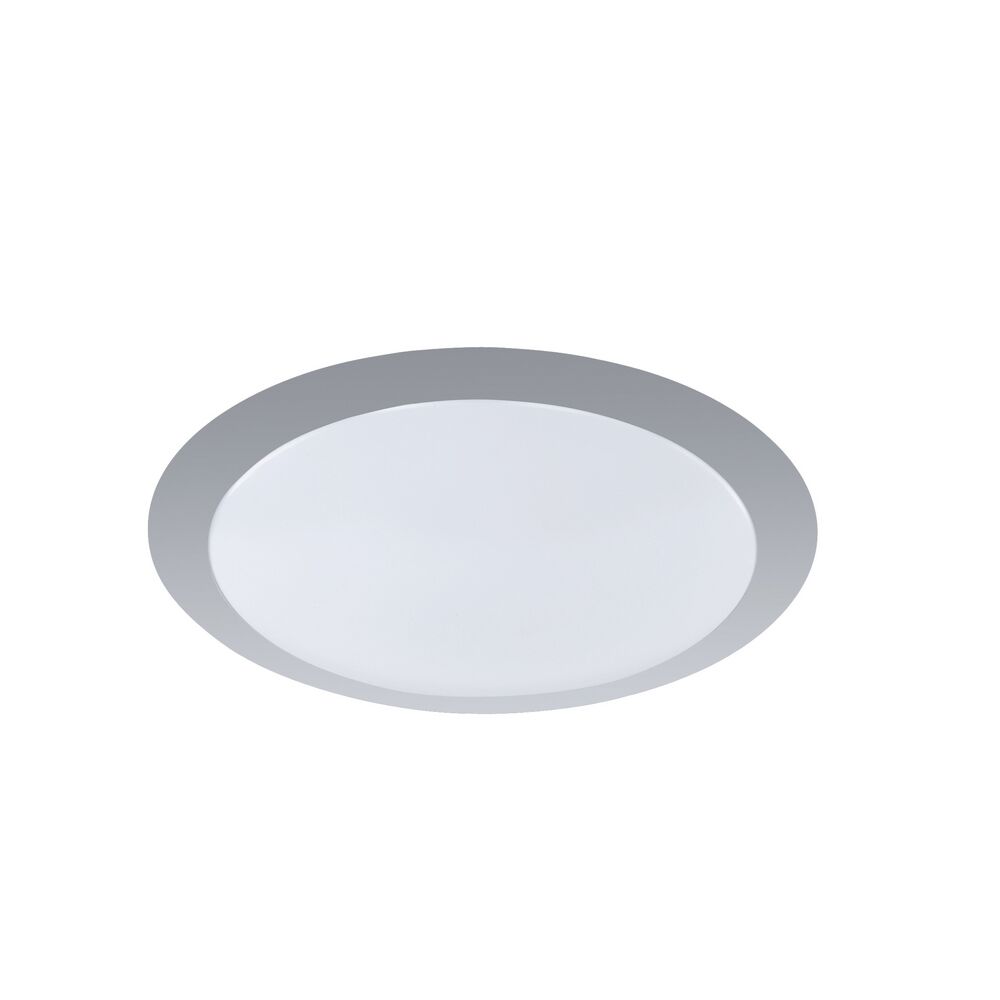 Silver flush ceiling light plastic, Ramsgate, 12W, 3000K LED