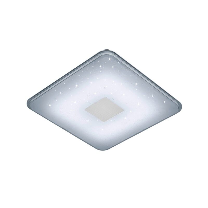 White flush ceiling light modern, Lev, 30W, warm to cold white adjustable LED, with remote control