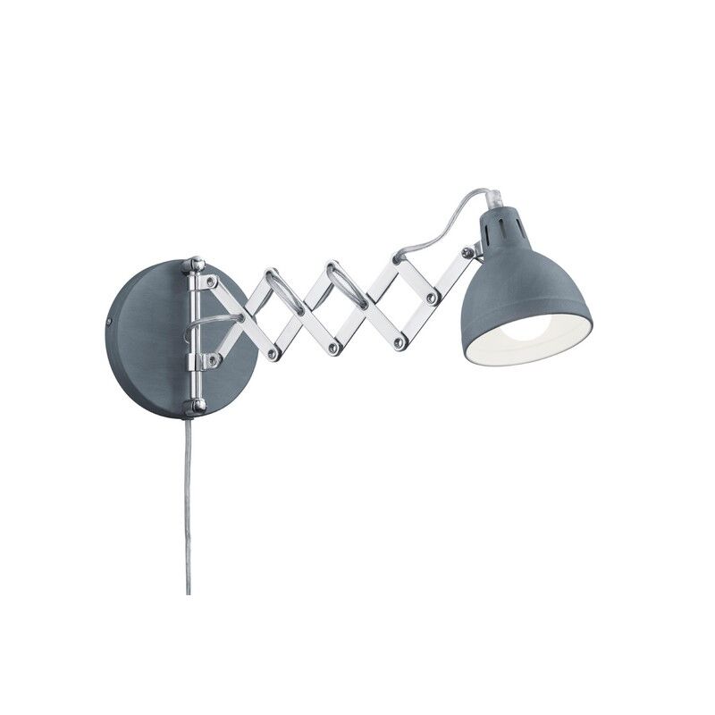 Grey wall light industrial, Yemaya, with switch