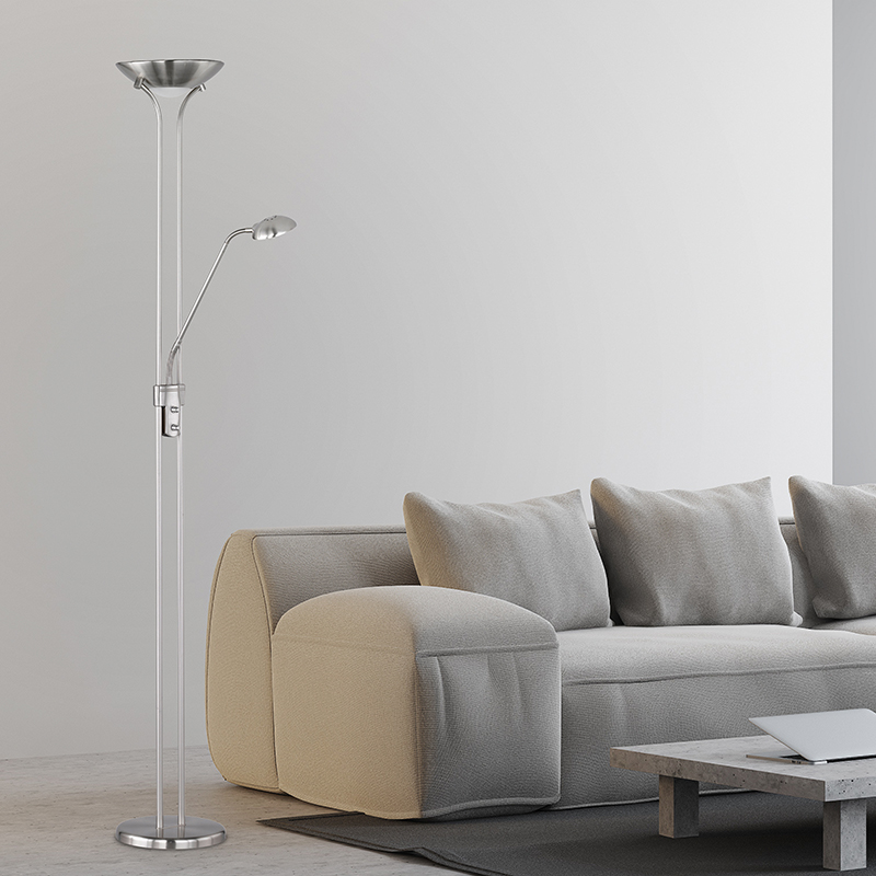 Black floor lamp modern, Aiden, 20W, 3000K LED, with switch