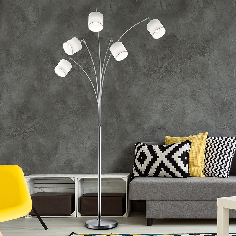 Nickel floor lamp modern, Koge, with switch
