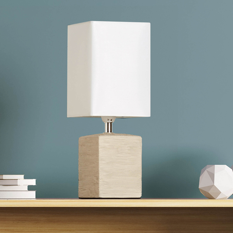 Ceramic table lamp white, Karola, with switch