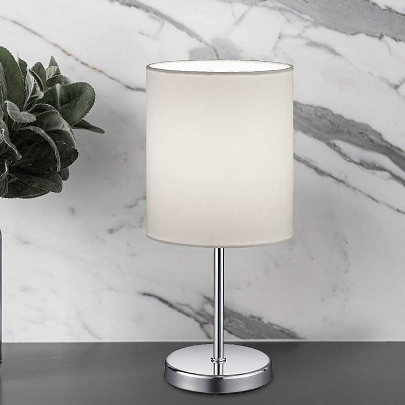 Chrome table lamp modern, Zoe, with switch