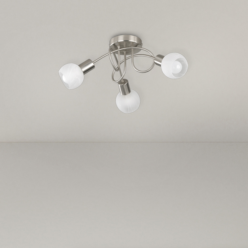 Nickel flush ceiling light modern, Benita