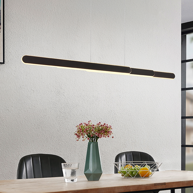Black pendant light design, Dwayn, 48W, warm to cold white adjustable LED, with touch dimmer