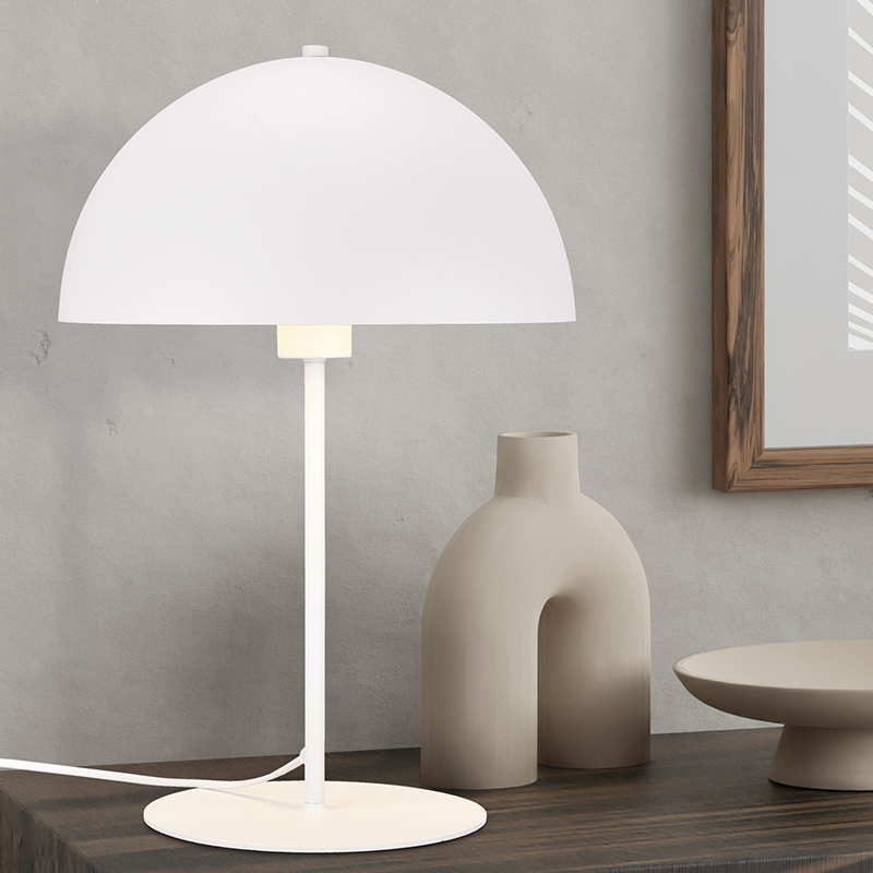 White table lamp modern, Fransisca, with switch