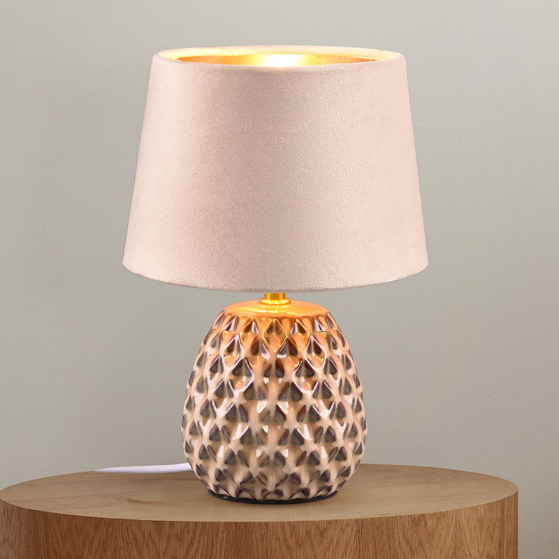 Ceramic table lamp beige, Anderson, with switch