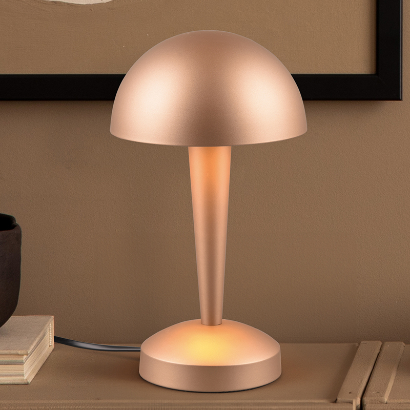 Taupe table lamp modern, Delila, with touch dimmer