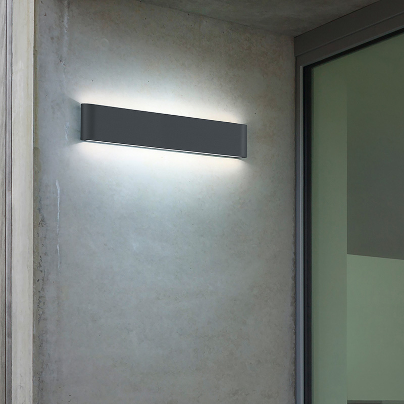 Anthracite outdoor light modern, Bridlington, 8W, 3000K LED, IP54