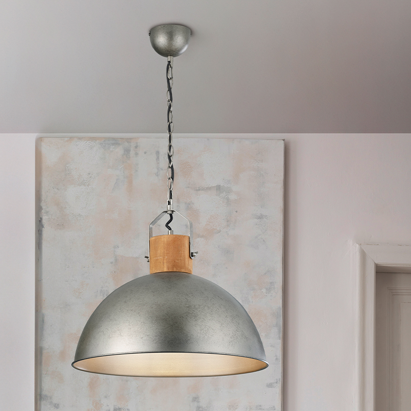Nickel dome pendant light vintage, Amarey