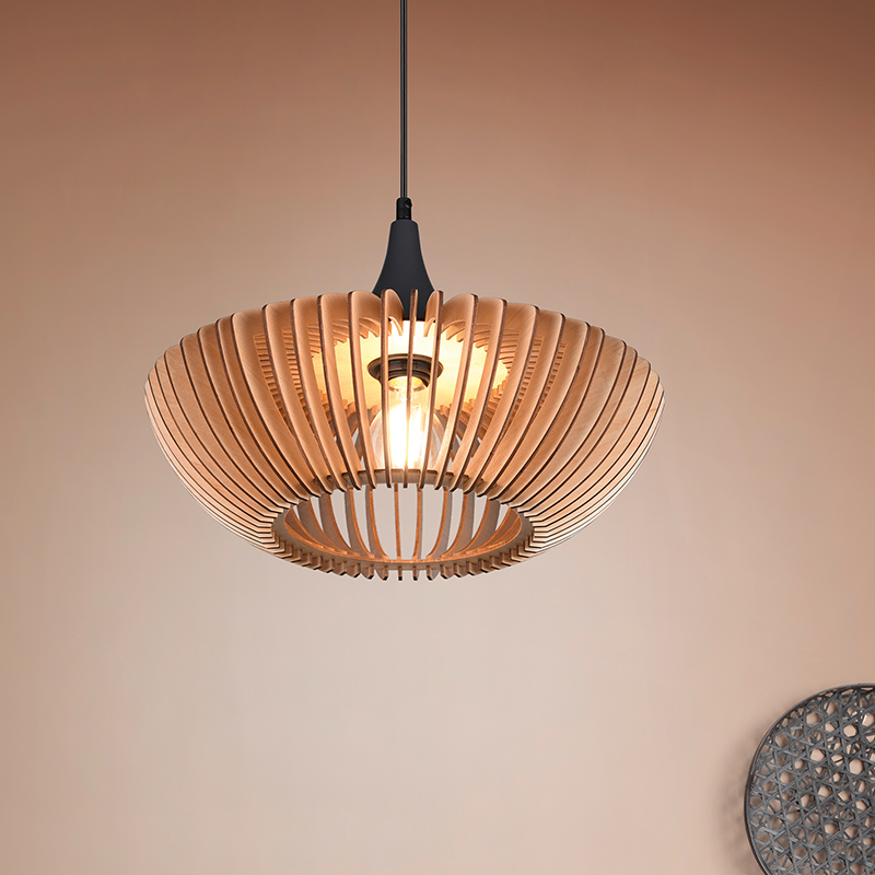 Wood pendant light brown, Mirjan