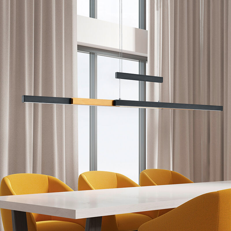 Black dining table hanging lamp modern, Jessey, 45W, warm to cold white adjustable LED