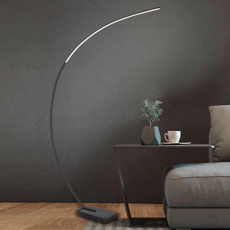 Black arc floor lamp modern, Yoel, 18W, 3000K LED, with switch