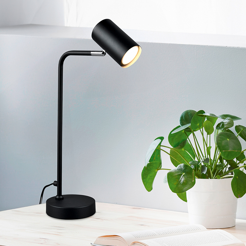 Black table lamp modern, Kaso, with switch