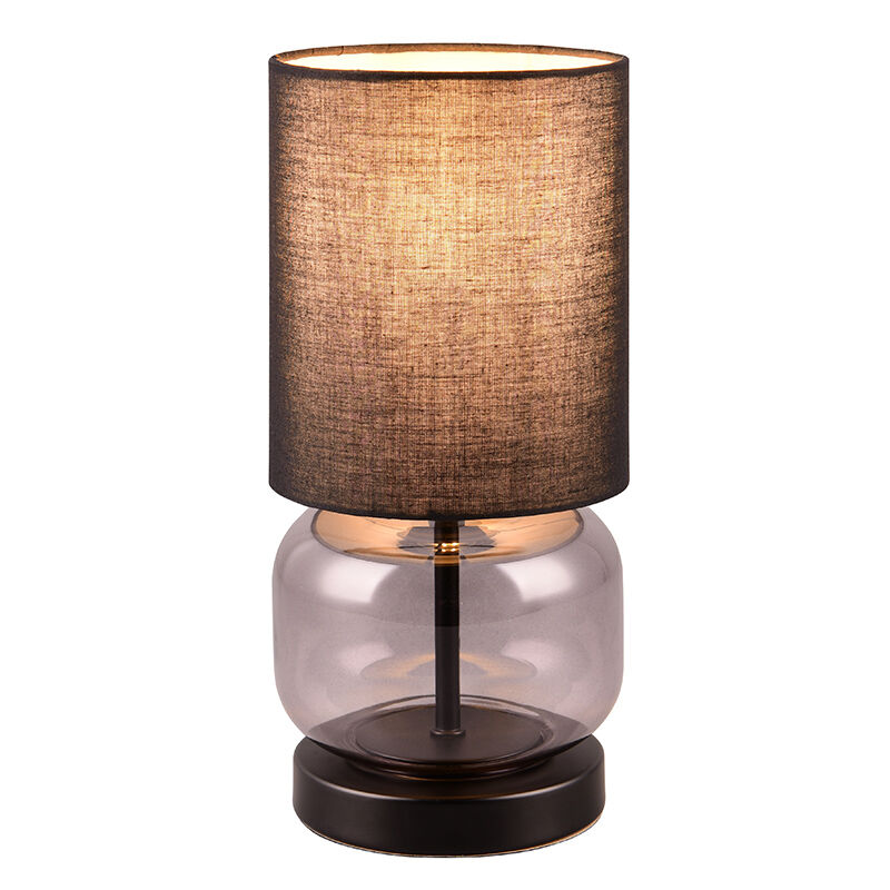 Black table lamp retro, Vita, with switch