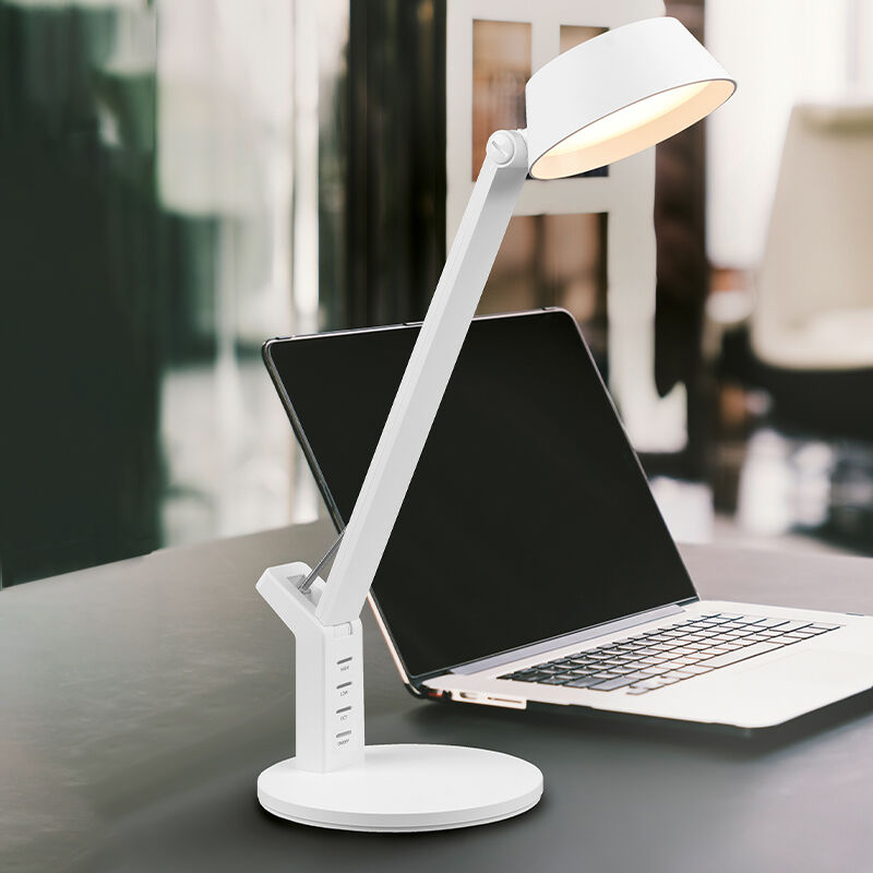 White desk lamp modern, Lindi, 5W, warm to cold white adjustable LED, with touch dimmer