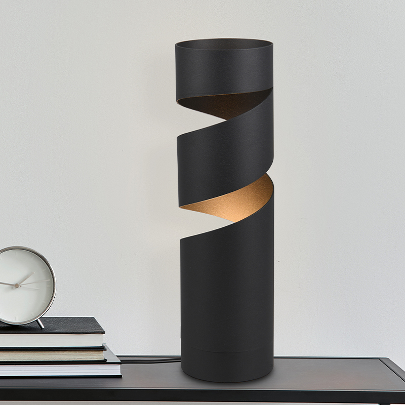 Black table lamp design, Marouan, with switch