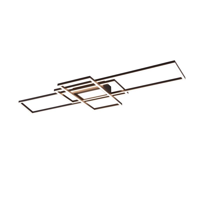 Anthracite flush ceiling light modern, Retan, 60W, warm to cold white adjustable LED, with remote control