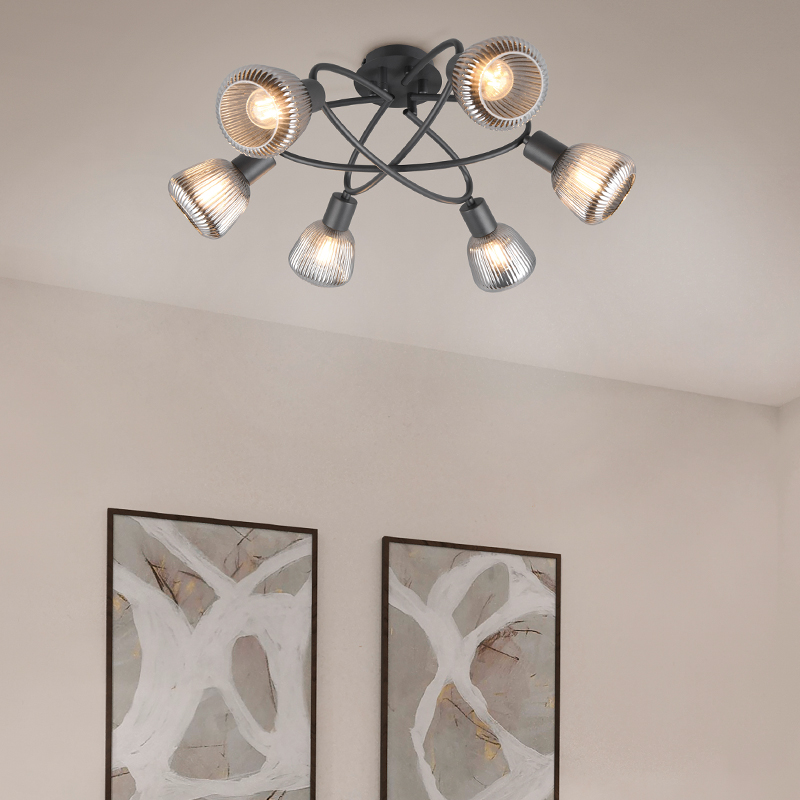 Black flush ceiling light modern, Meriem