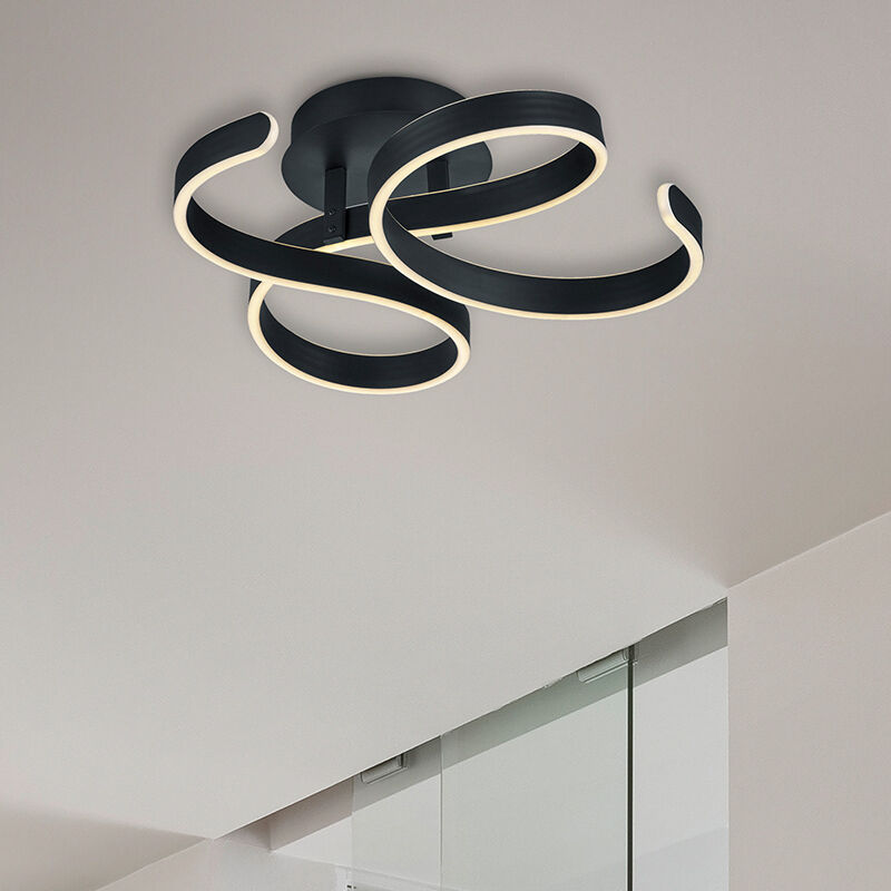 Anthracite flush ceiling light modern, Davu, 40W, 3000K LED