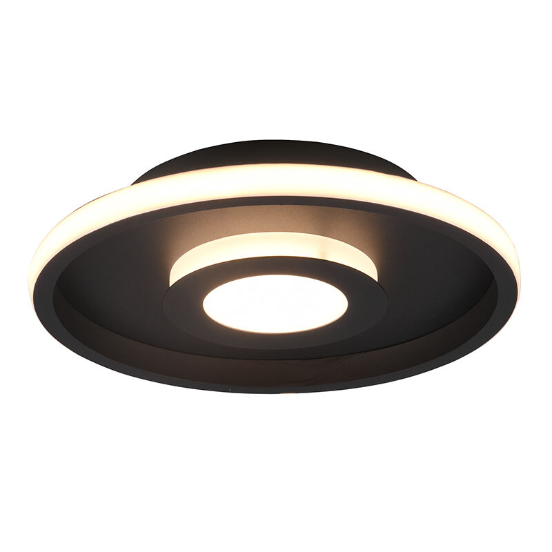 Black bathroom ceiling light modern, Kayla, 28W, 3000K LED, IP44