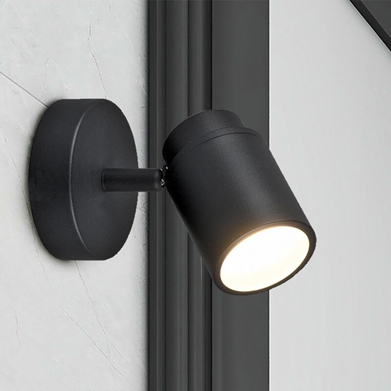 Black bathroom ceiling spotlight modern, Nelis, IP44