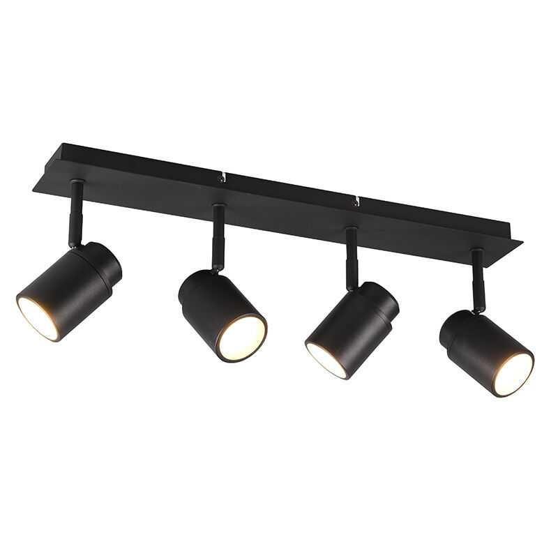 Black bathroom ceiling spotlight modern, Nelis, IP44