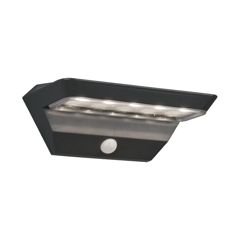 Anthracite outdoor wall light with motion sensor modern, Sunniva, 5W, 3000K LED, IP44