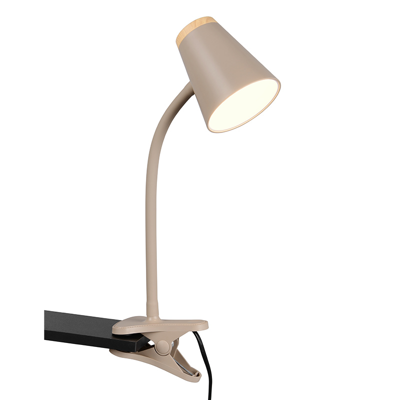 Brown clip on light modern, Rahul, 4,5W, 3000K LED, with switch