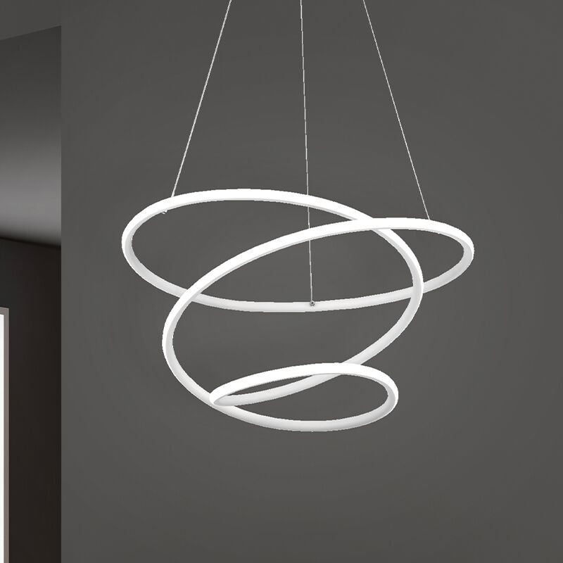 White dining table hanging lamp design, Marell, 36W, 4000K LED, 3-step dimmable