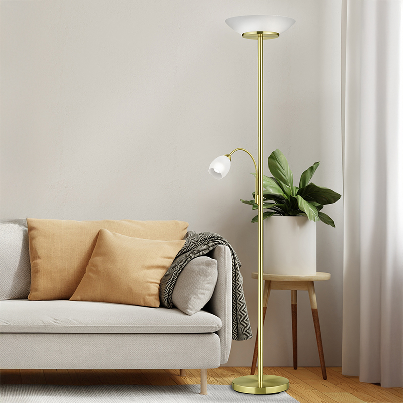 Brass reading floor lamp modern, Larry