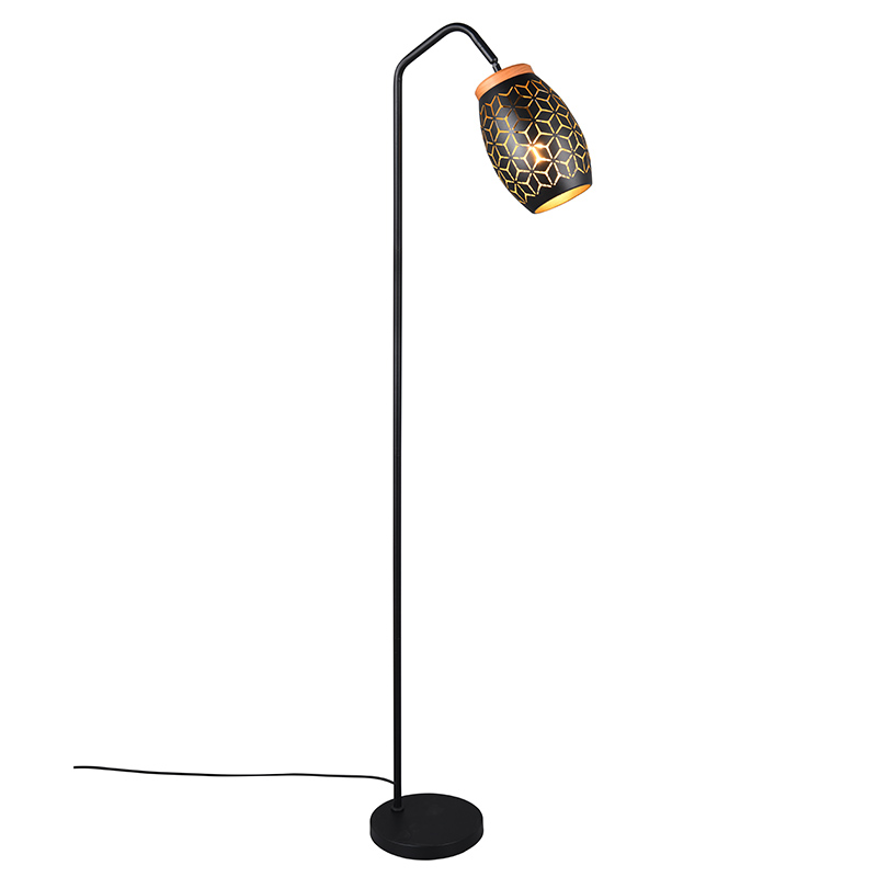 Black floor lamp modern, Delana, with switch