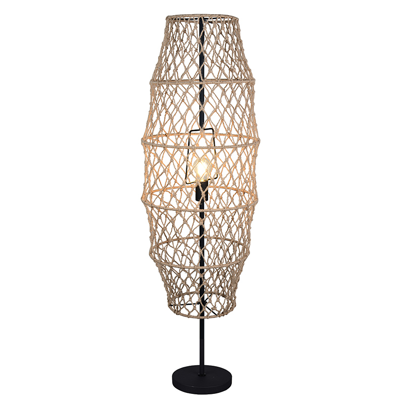 Brown floor lamp rustic, Liduina, with switch