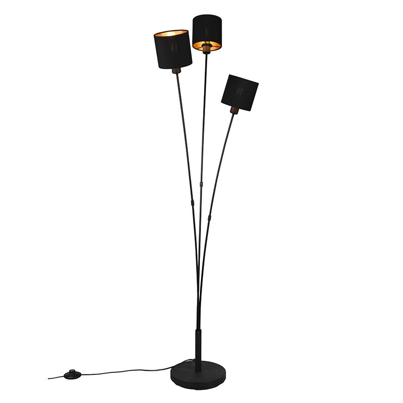 Black floor lamp modern, Koge, with switch