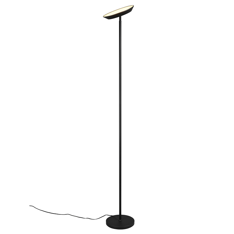 Black floor lamp modern, Shahid, 17W, warm to cold white adjustable LED, with touch dimmer
