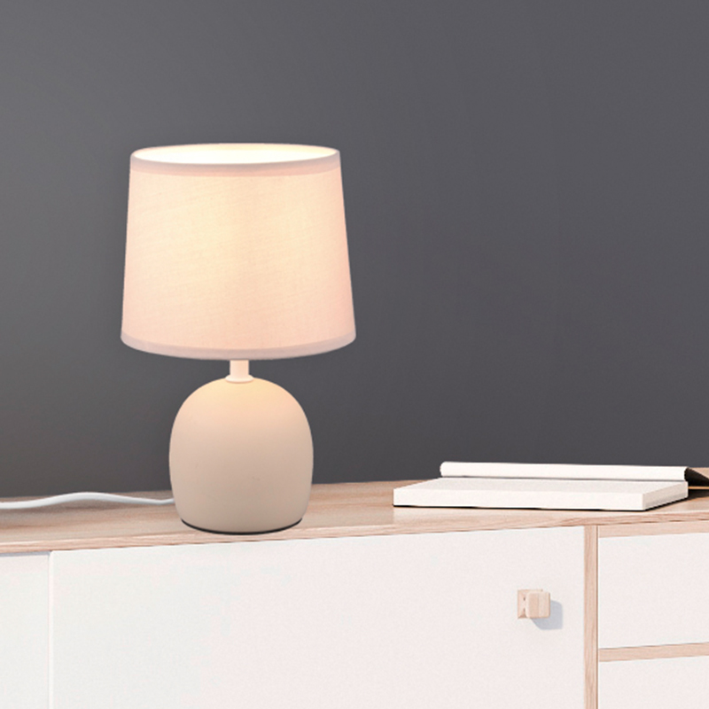 Ceramic table lamp brown, Myrna, with switch