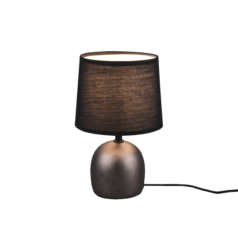Ceramic table lamp nickel, Myrna, with switch