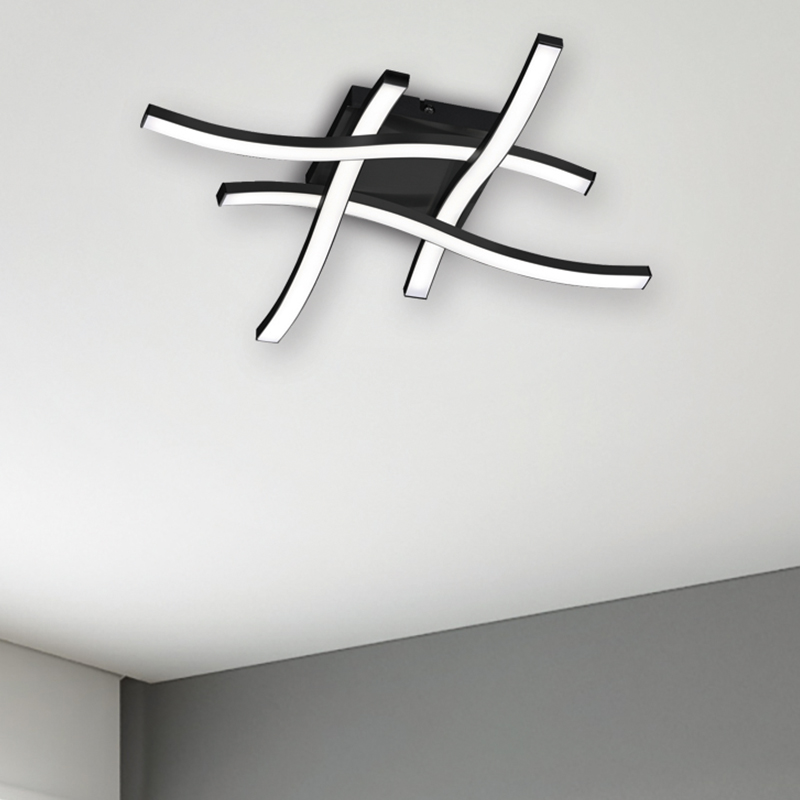 Black flush ceiling light modern, Go, 5W, 3000K LED
