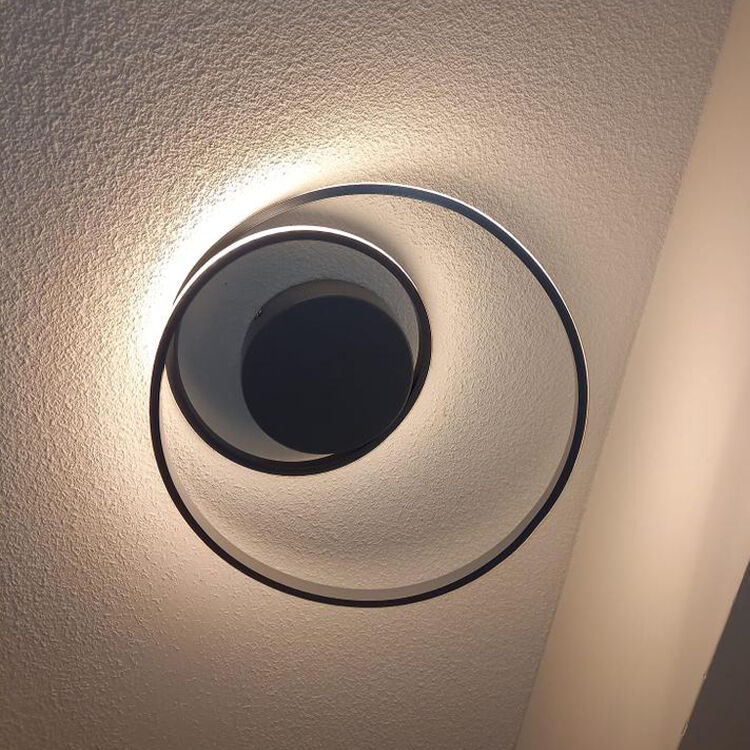 Taupe flush ceiling light modern, Sassandra, 22W, 3000K LED, 3-step dimmable