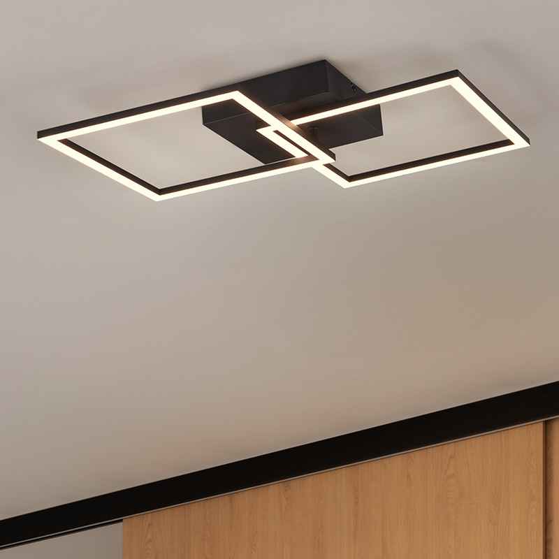 Black flush ceiling light modern, Margaux, 20W, 3000K LED